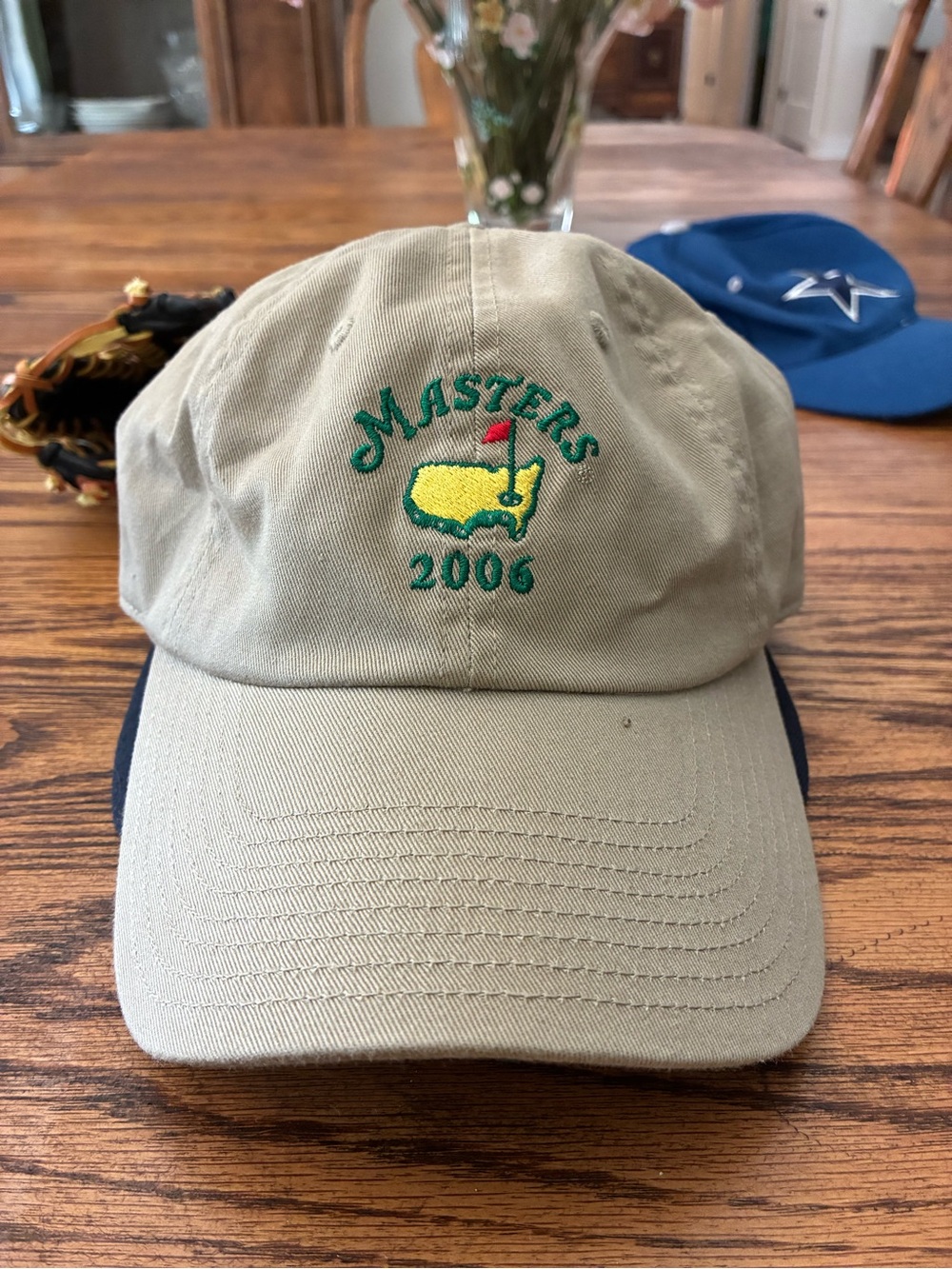 American Needle Masters 2006 Khaki Hat with Yellow & Green Embroidery